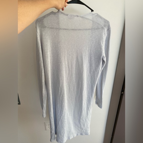 Abound light Gray Knit Open Front Cardigan Duster Sweater Long Sleeve Cotton XS - Picture 8 of 9